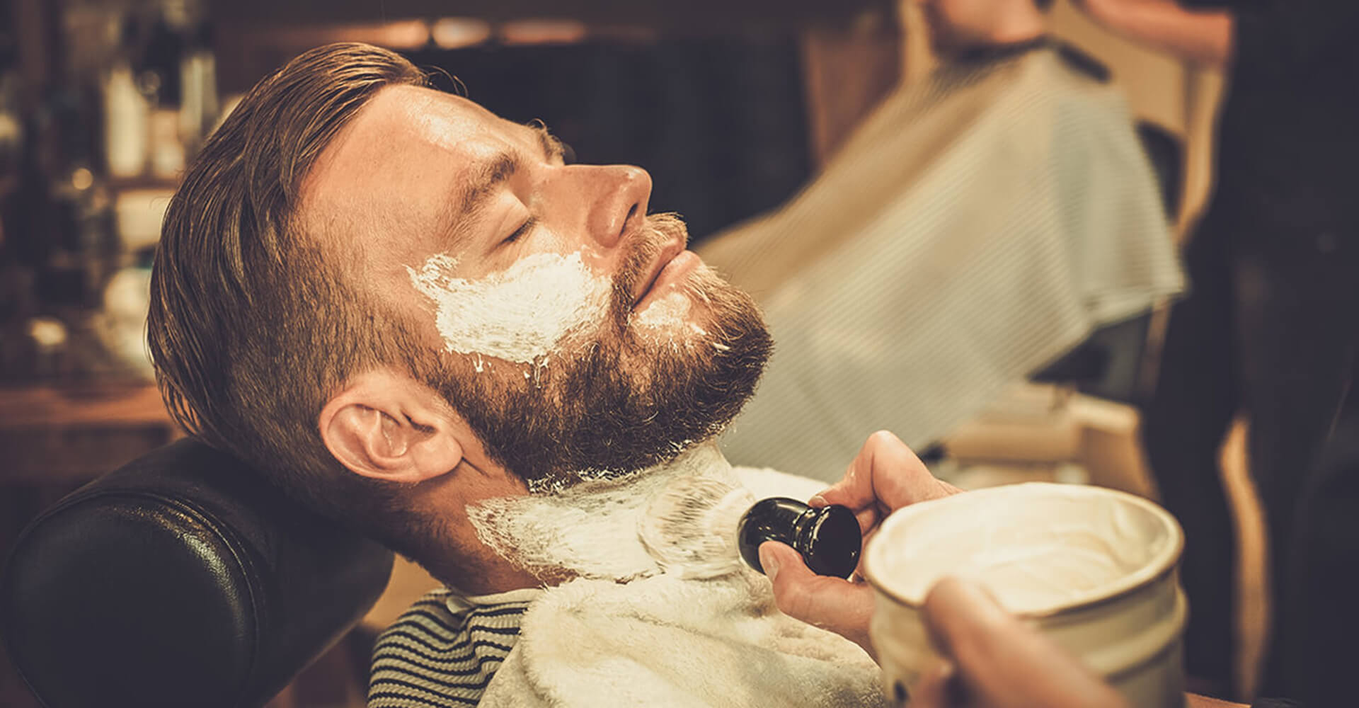 Applying the shaving lotion